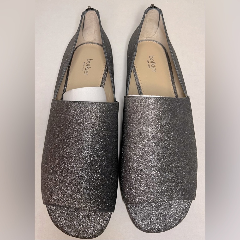 Botkier Maxine Silver Flats Sparkly Slip-On Loafers